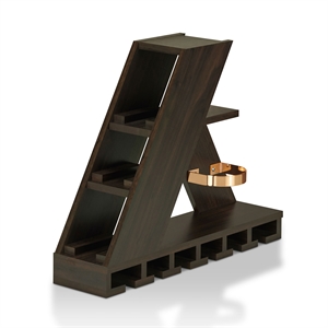 bowery hill contemporary wood wall mount wine rack in wenge brown