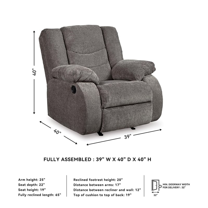 Bowery Hill Modern / Contemporary Rocker Recliner in Gray Finish