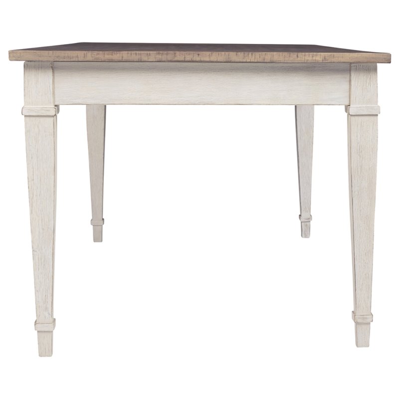 Bowery Hill Contemporary Dining Table in White and Light Brown