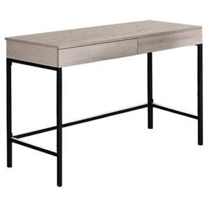 Bowery Hill Wood Top Writing Desk with 2 Drawers in Natural and Black