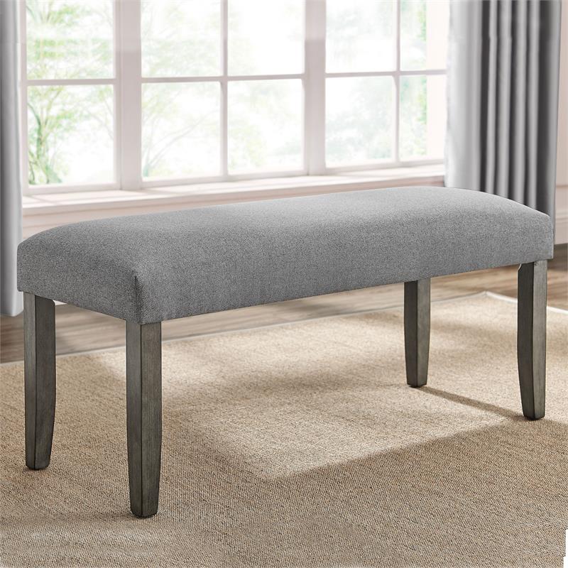Bowery Hill Modern / Contemporary Gray Fabric Backless Bench