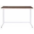 Bowery Hill Wooden Rectangle Top Writing Desk with USB Port in Walnut and White