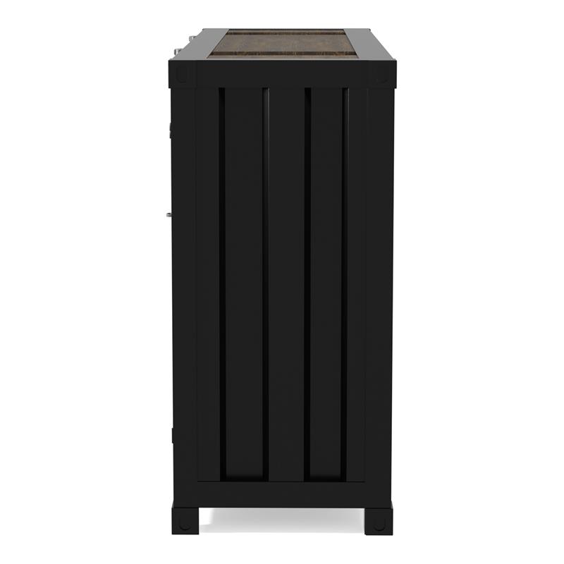 Bowery Hill Modern Metal 6-Shelf Console Table in Sand Black