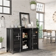 Bowery Hill Modern Metal 6-Shelf Console Table in Sand Black