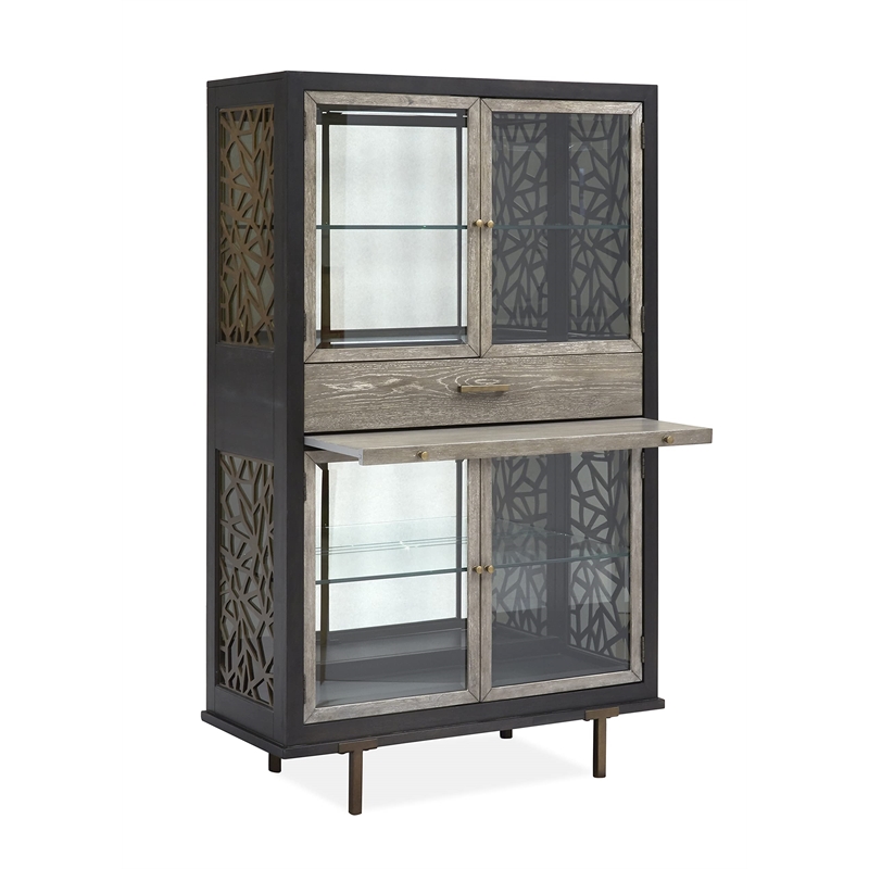 Bowery Hill Modern / Contemporary Display Cabinet in Black Finish
