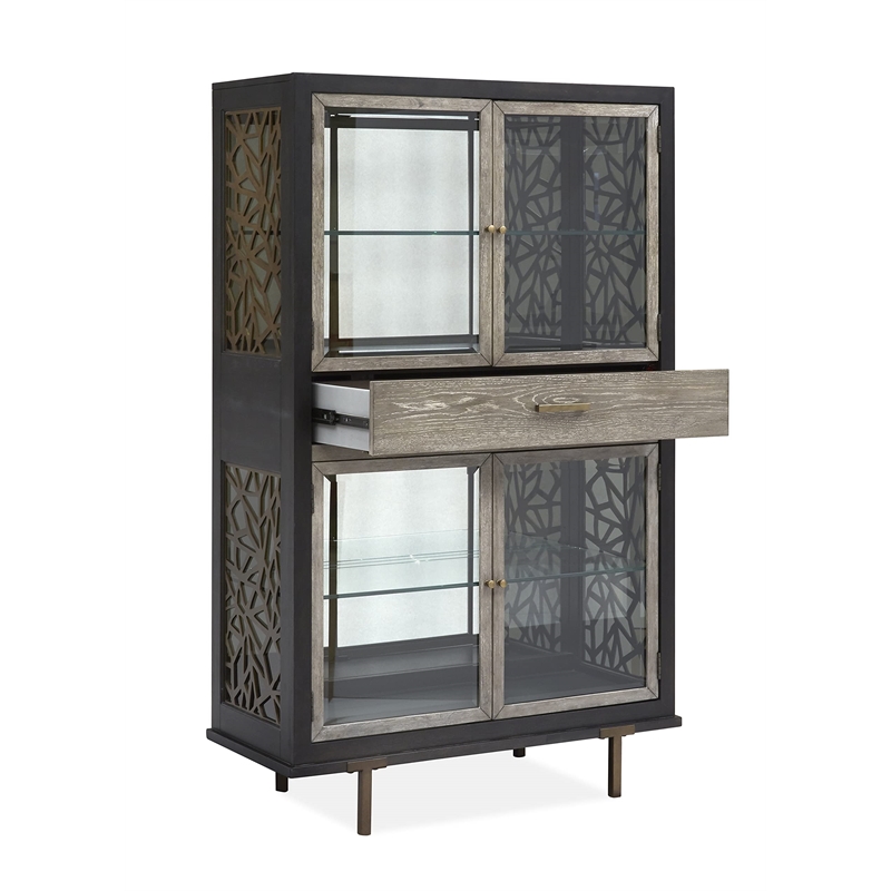 Bowery Hill Modern / Contemporary Display Cabinet in Black Finish