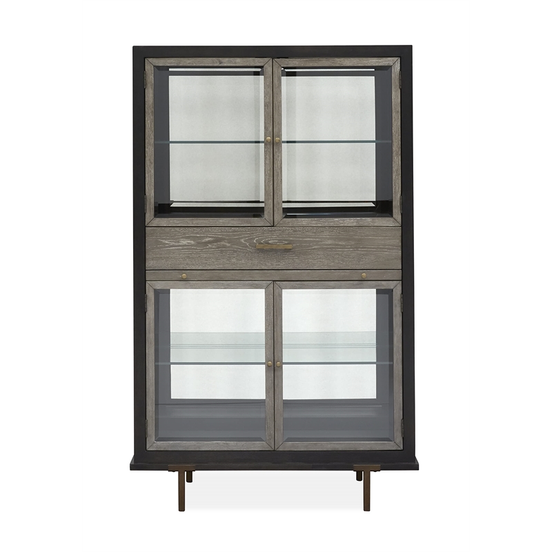 Bowery Hill Modern / Contemporary Display Cabinet in Black Finish