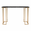 Bowery Hill Contemporary Metal Writing Desk with USB in Black