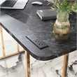 Bowery Hill Contemporary Metal Writing Desk with USB in Black