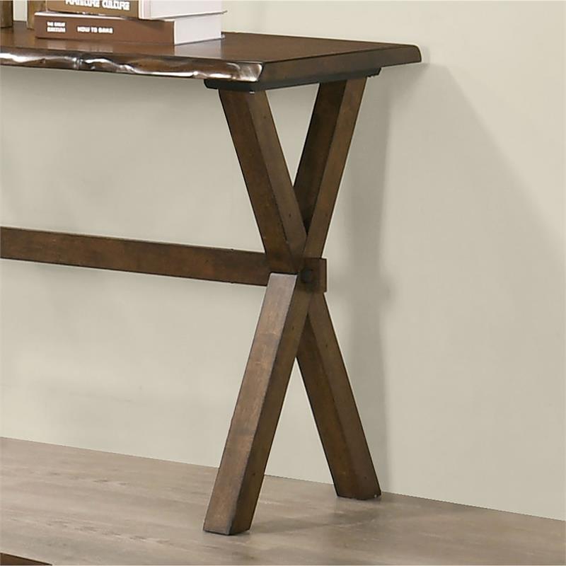 Bowery Hill Transitional Solid Wood Console Table in Walnut Finish
