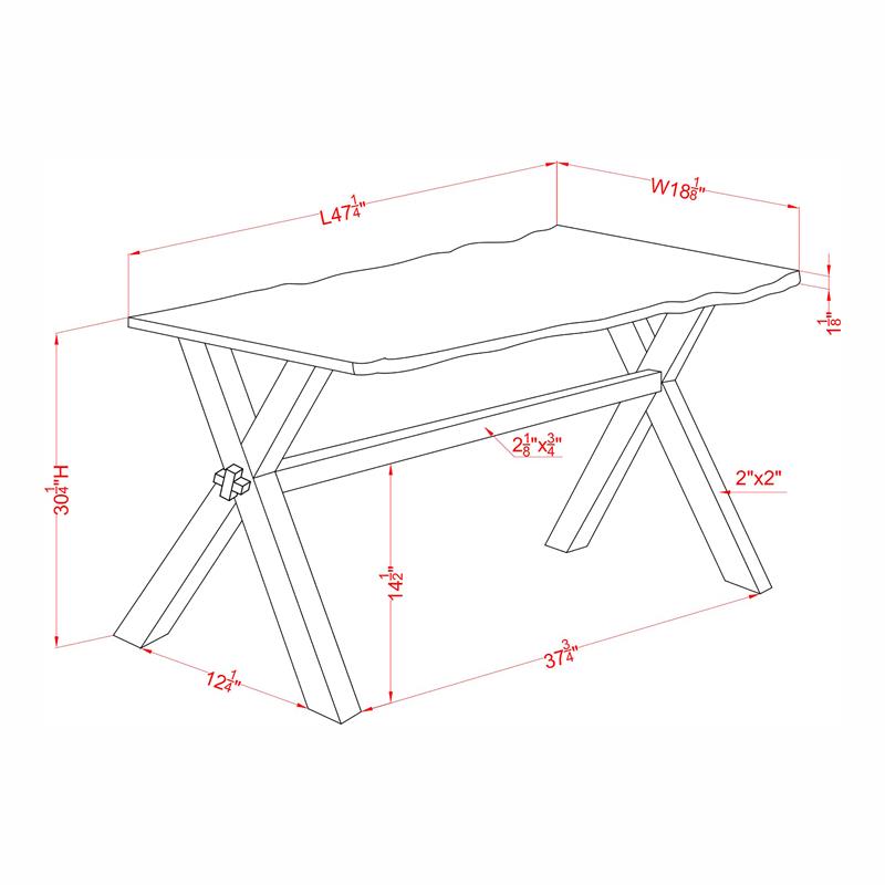 Bowery Hill Transitional Solid Wood Console Table in Walnut Finish