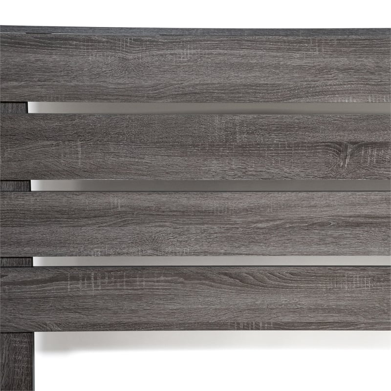 Bowery Hill Transitional Wood California King Slatted Bed in Gray