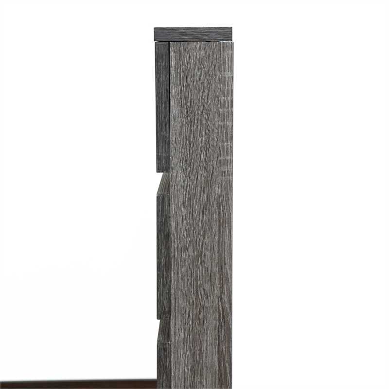 Bowery Hill Transitional Wood California King Slatted Bed in Gray