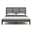 Bowery Hill Transitional Wood California King Slatted Bed in Gray