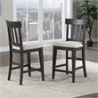 Bowery Hill Natural Linen Fabric and Wood Counter Height Chair