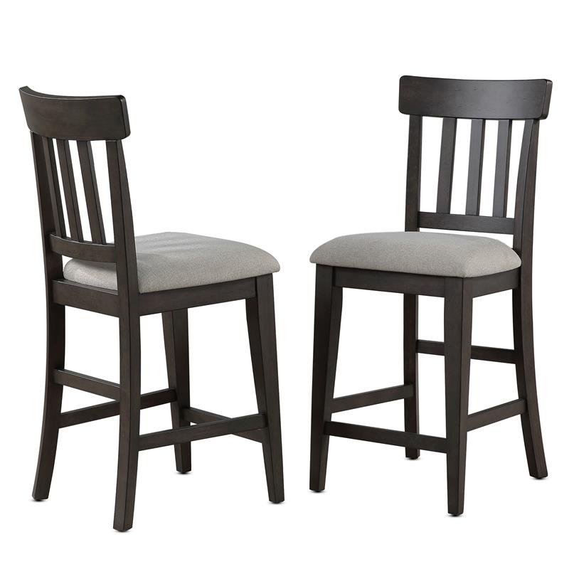 Bowery Hill Natural Linen Fabric and Wood Counter Height Chair
