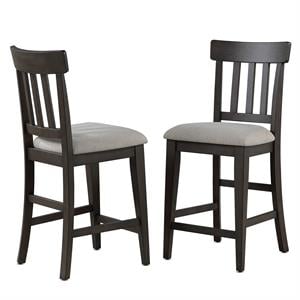 Bowery Hill Natural Linen Fabric and Wood Counter Height Chair