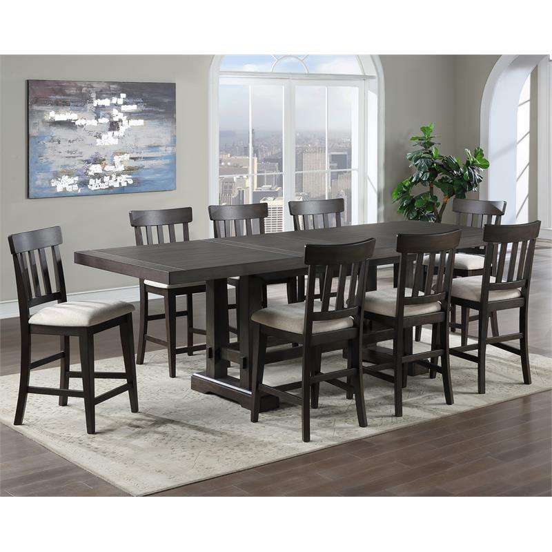 Bowery Hill Dusky Cedar Brown 9-piece Counter Height Dining Set