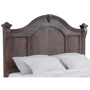 Bowery Hill Modern Rustic Charcoal Wood Queen Poster Headboard