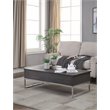 Bowery Hill Coffee Table with Lift Top in Gray Oak and Chrome