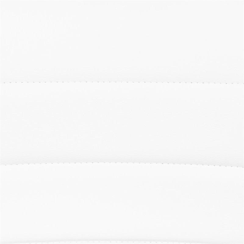 Bowery Hill Adjustable Faux Leather Bar Stool in White and Gold (Set of 2)