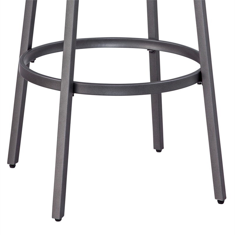 Bowery Hill Modern Gray Metal Swivel 25-inch Seat Height Bar Stool