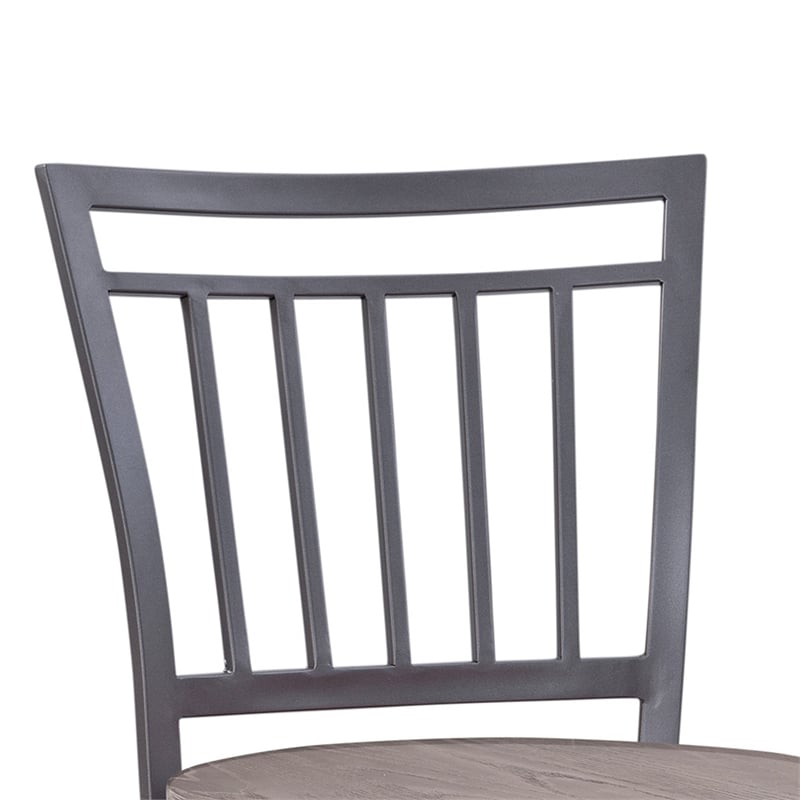 Bowery Hill Modern Gray Metal Swivel 25-inch Seat Height Bar Stool