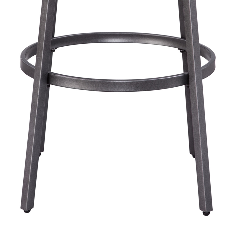 Bowery Hill Modern Gray Metal Swivel 25-inch Seat Height Bar Stool