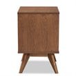 Bowery Hill Brown Finished Wood and Synthetic Rattan 2-Drawer Nightstand
