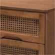 Bowery Hill Brown Finished Wood and Synthetic Rattan 2-Drawer Nightstand