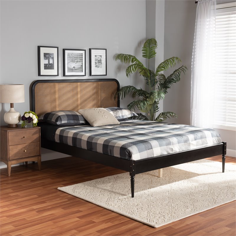 Bowery Hill Modern Charcoal Finished Wood Queen Size Platform Bed
