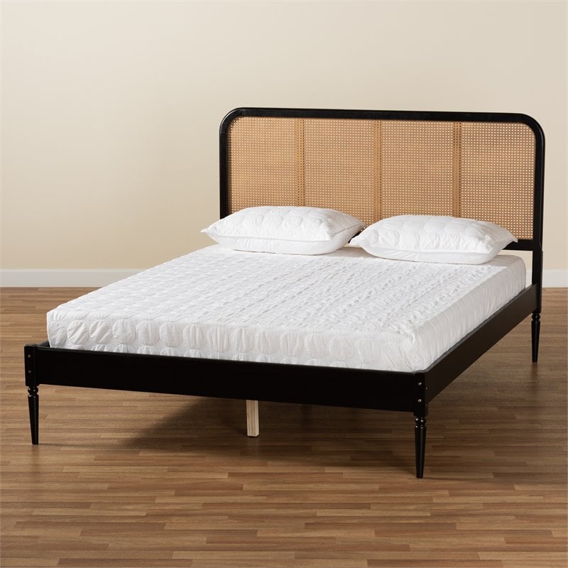Bowery Hill Modern Charcoal Finished Wood Queen Size Platform Bed