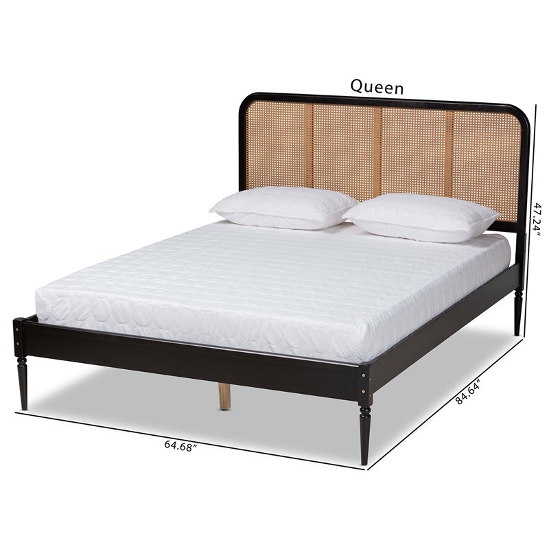Bowery Hill Modern Charcoal Finished Wood Queen Size Platform Bed
