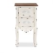 Bowery Hill Two-Tone Brown and Antique White Wood 2-Drawer End Table