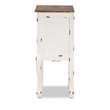 Bowery Hill Two-Tone Brown and Antique White Wood 2-Drawer End Table