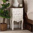 Bowery Hill Two-Tone Brown and Antique White Wood 2-Drawer End Table