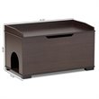 Bowery Hill Dark Brown Finished Wood Cat Litter Box Cover House