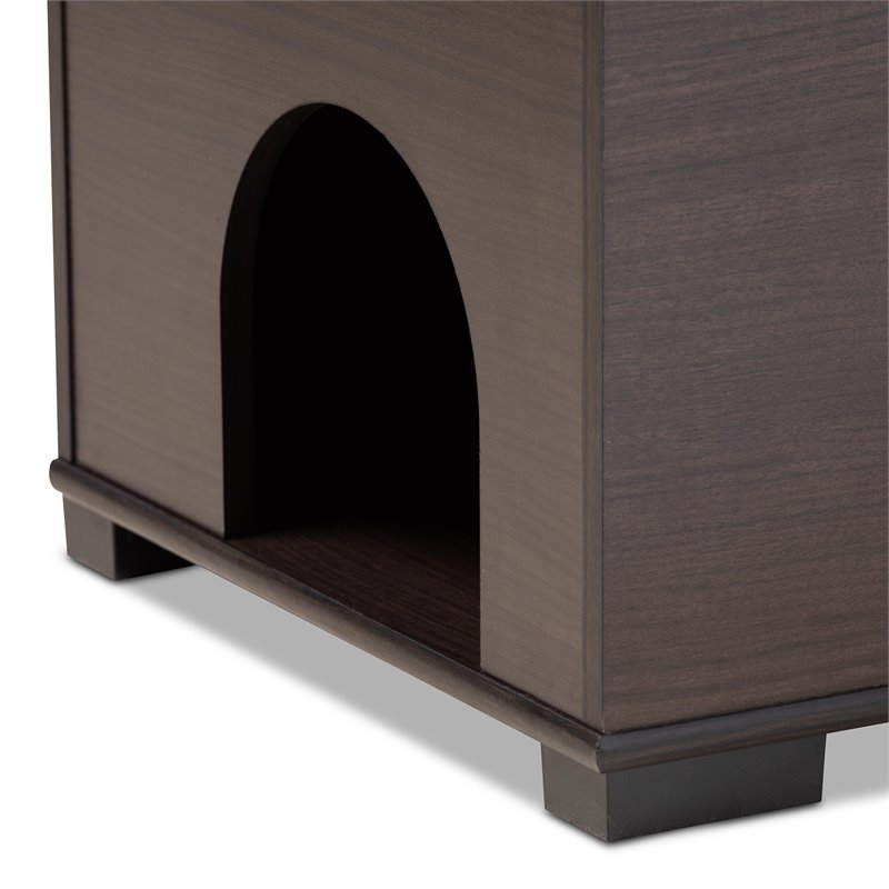 Bowery Hill Dark Brown Finished Wood Cat Litter Box Cover House