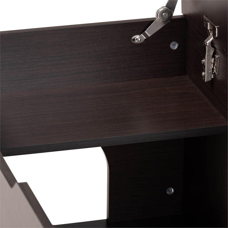 Bowery Hill Dark Brown Finished Wood Cat Litter Box Cover House