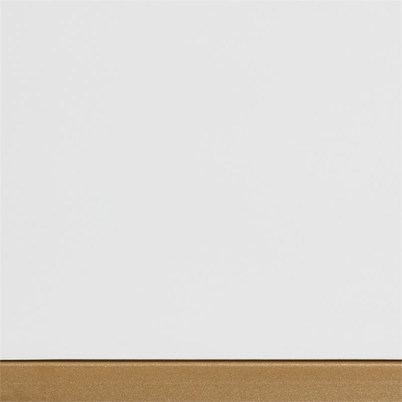 Bowery Hill White Finished Wood and Gold Metal 2-Drawer Console Table