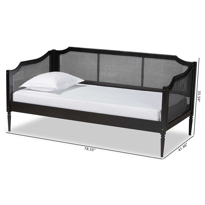 Bowery Hill Contemporary Charcoal Finished Wood Twin Size Daybed