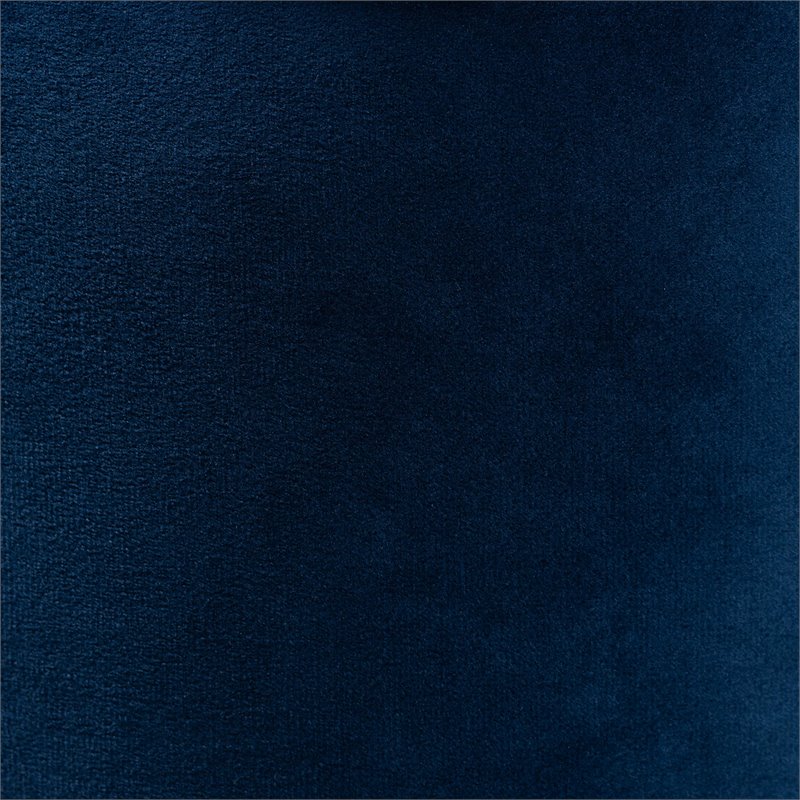 Bowery Hill Navy Blue Velvet and Gold Finished Metal Storage Ottoman