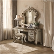 Bowery Hill Modern / Contemporary Vanity Desk in Gold Patina & Bone