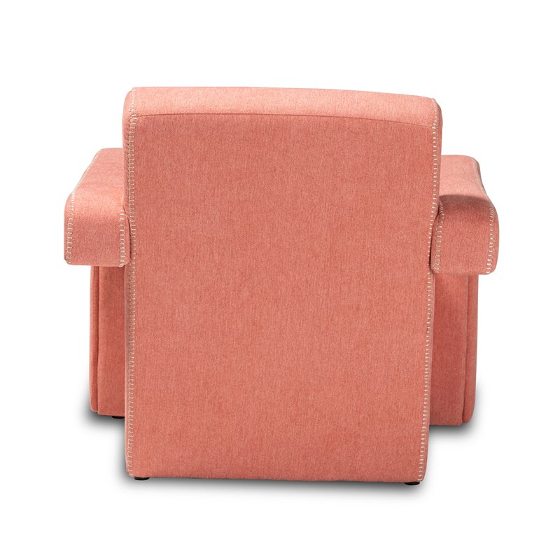 Bowery Hill Contemporary Light Red Fabric Upholstered Armchair