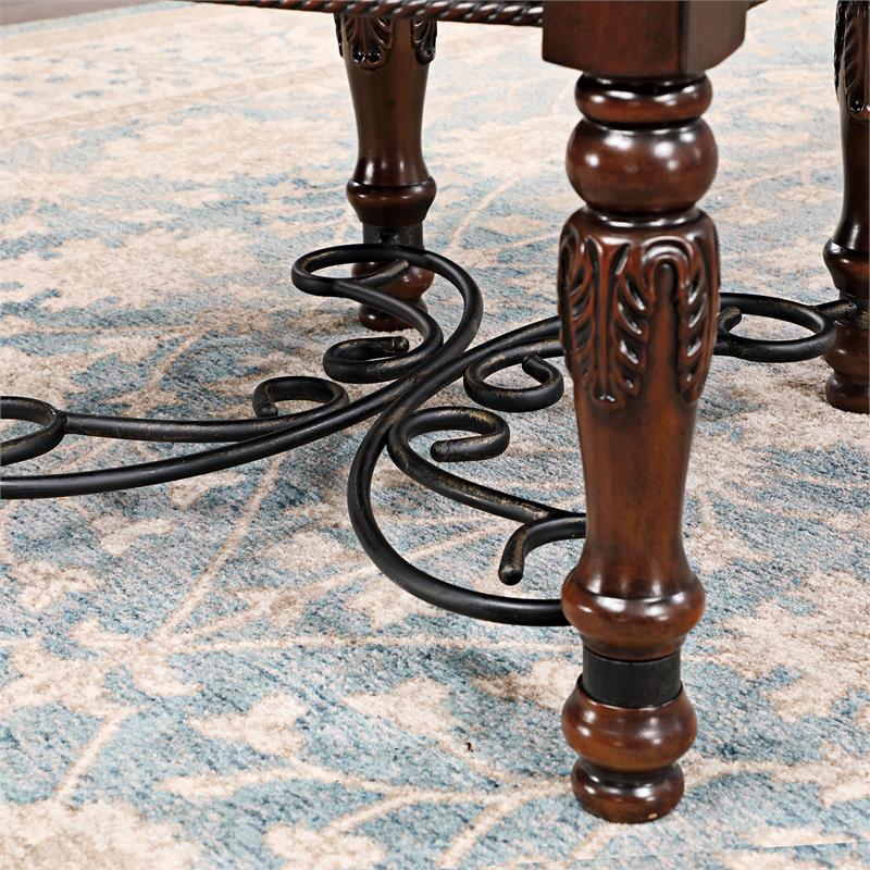 Bowery Hill Wood Padded Side Chair in Brown Cherry (Set of 2)