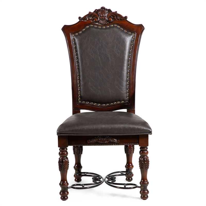 Bowery Hill Wood Padded Side Chair in Brown Cherry (Set of 2)