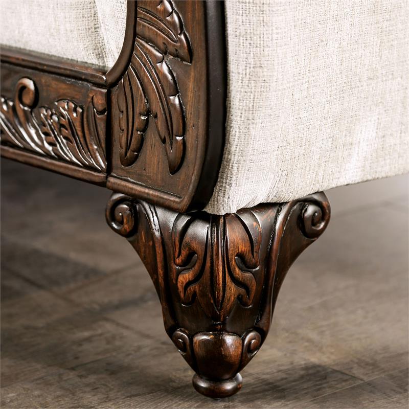 Bowery Hill Traditional Soft Texture Chenille 2-Piece Sofa Set in Gray