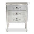 Bowery Hill Brushed Silver Finished Wood 3-Drawer Storage Cabinet