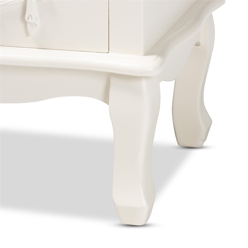 Bowery Hill Contemporary White Finished Wood 3-Drawer End Table