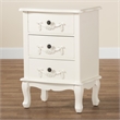 Bowery Hill Contemporary White Finished Wood 3-Drawer End Table